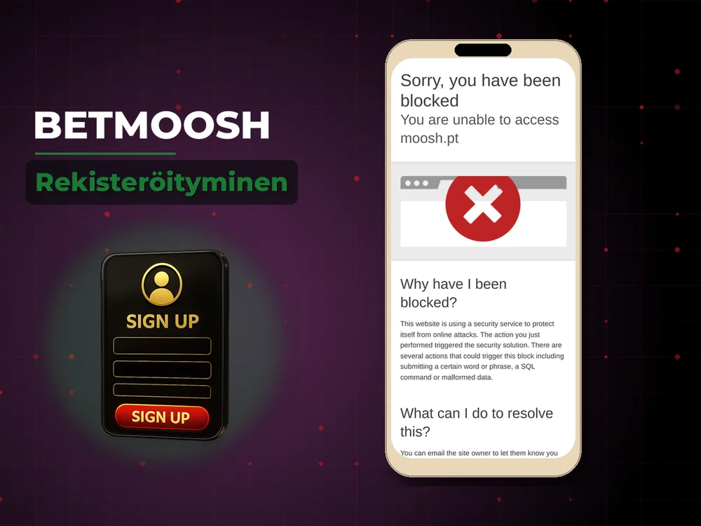 Betmoosh - Rekisteröityminen