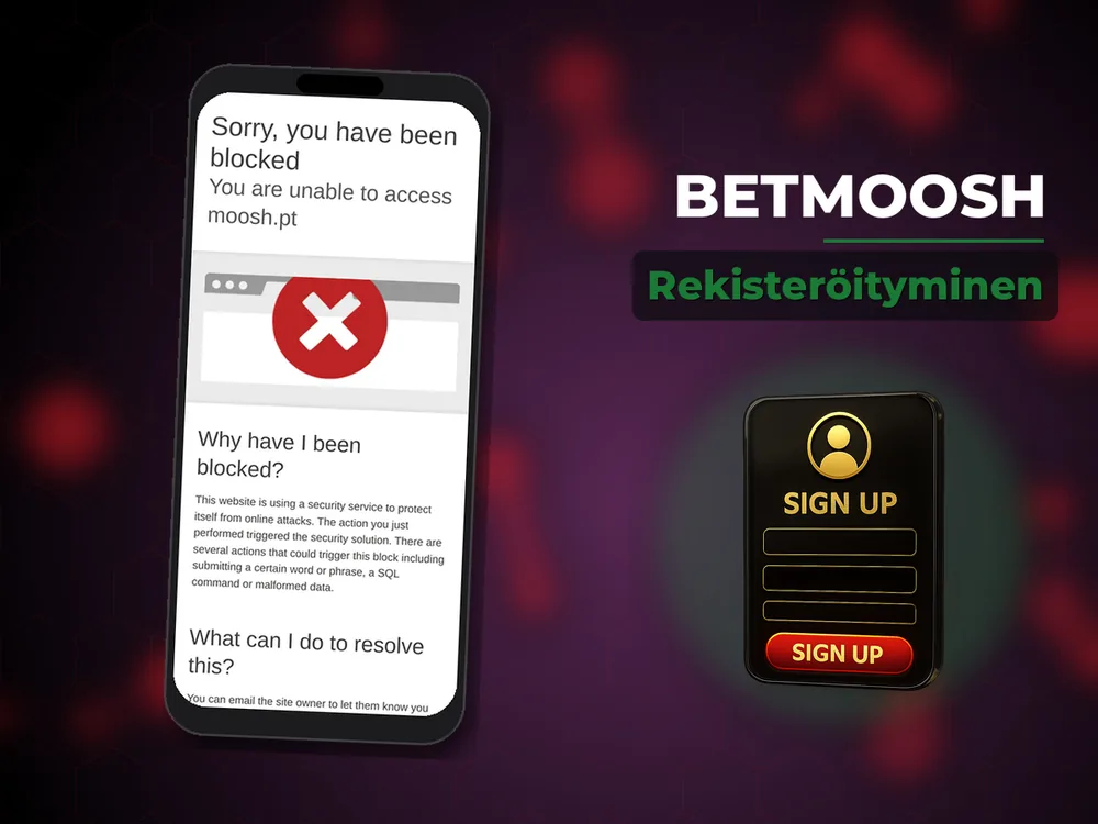 Betmoosh - Rekisteröityminen