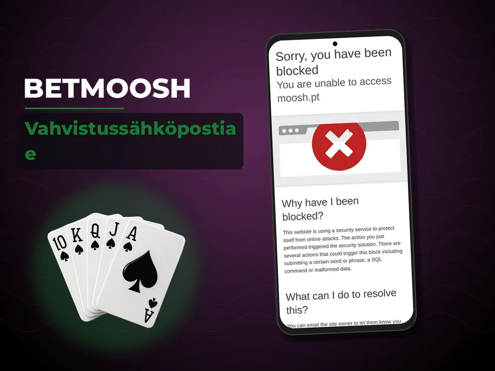Betmoosh - Vahvistussähköpostia e
