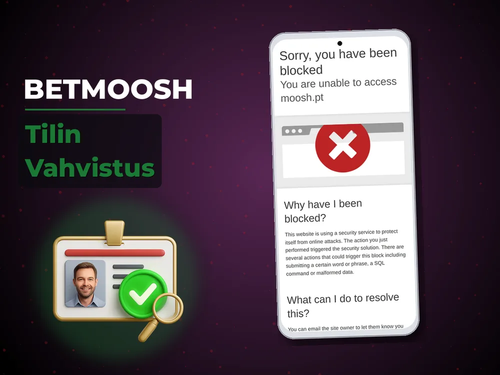 Betmoosh - Tilin Vahvistus